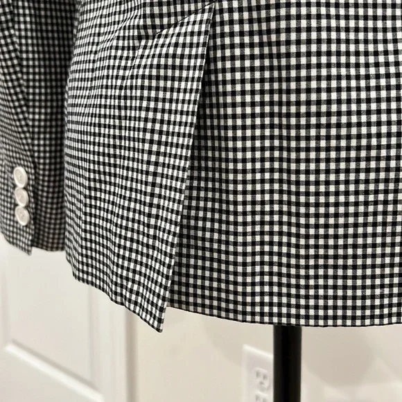 Talbots Gingham Patterned One Button Blazer - Picture 6 of 10